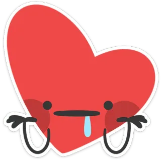 ❤️ cuore, piangere, triste, emoji, cartone animato, amore, emozione whatsapp sticker