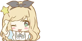 😜 치비, 만화, 소녀, 별, 애니메이션 telegram sticker