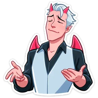 😎 diable, démon, personnage, dessin animé, sticker, ailes, cornes whatsapp sticker