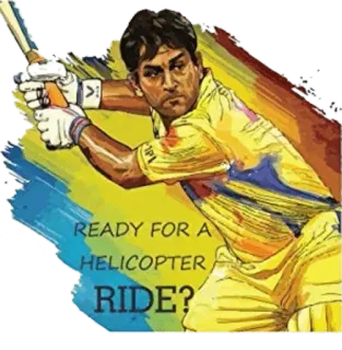 💥 MS Dhoni READY FOR A HELICOPTER RIDE? Cricket, MS Dhoni, Sport, Athlet, Chennai Super Kings, Helikopter-Schlag whatsapp sticker