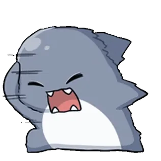 ⭐ shark, cartoon, cute, angry, animal, meme whatsapp sticker