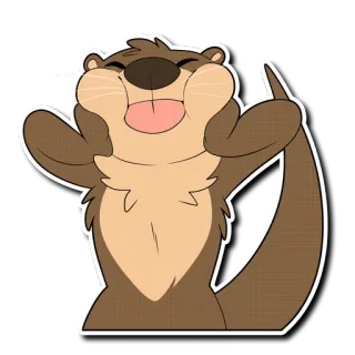 😋 otter, animal, cute, cartoon, funny telegram sticker