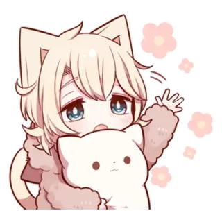 👋 anime, cat, cute, kawaii, manga, sticker, chibi, anime girl telegram sticker