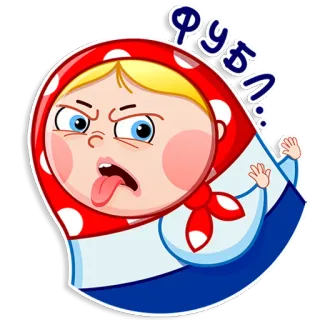 🤢 Фубл... Matroschka, Russische Puppe, Ekel, Ärger, Cartoon, Emoji, Sticker telegram sticker