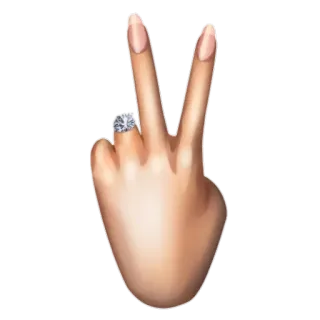 ✌️ biểu tượng hòa bình, hòa bình, bàn tay, ngón tay, biểu tượng cảm xúc, nhẫn đính hôn whatsapp sticker