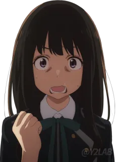 😨 anime, bravo, assustado, garota, chocado telegram sticker