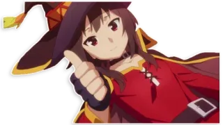 😃 Megumin Konosuba Anime, Megumin, Konosuba, Carina, Maga, Sticker, Pollice in su whatsapp sticker