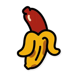 🍌 banana, fruit, cartoon, food, snack, tropical telegram sticker
