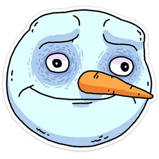 😵‍💫 snowman, winter, carrot, frosty, sad, melted telegram sticker