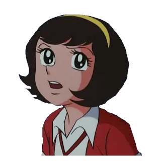 🙄 อนิเมะสาว, การ์ตูน, สาวผมน้ำตาล, ดวงตา, น่ารัก, ที่คาดผมสีเหลือง telegram sticker