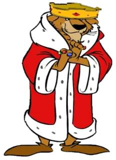 😈 Prince John Robin Hood Dibujos animados, Disney, Rey, Príncipe Juan, Robin Hood, Corona telegram sticker