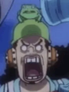 🤌 Usopp One Piece Usopp, One Piece, anime, manga, reakcja, śmieszne, żaba whatsapp sticker