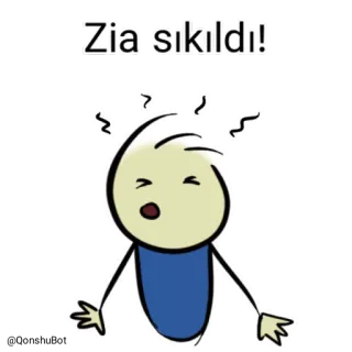 😫 Zia sıkıldı! stick figure, bored, frustrated, exasperated, cartoon, expression telegram sticker