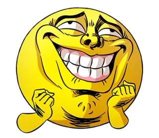 👀 Meme, Trollface, Internet, Vui nhộn, Biểu cảm, Cười, Vàng telegram sticker