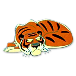 😴 Shere Khan The Jungle Book tigre, Shere Khan, dibujos animados, animal, dormilón, naranja telegram sticker