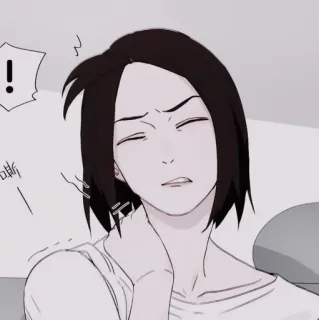 🍚 嘶 dolore al collo, anime, esausto, ragazza anime telegram sticker