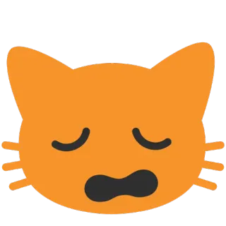 😔 cat, emoji, sleepy, sad, face telegram sticker