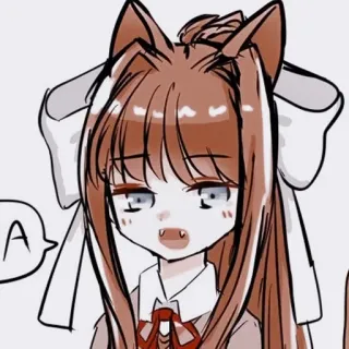 📄 Monika Doki Doki Literature Club A Anime, Mignon, Monika, Doki Doki, Club de littérature telegram sticker