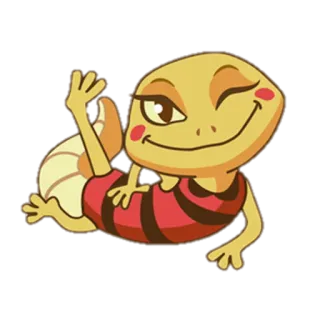 👋 Eidechse, Reptil, Tier, Cartoon, Süß telegram sticker