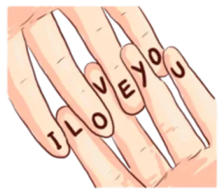 💞 I LOVE YOU amor, dedos, te quiero, cariño, relación telegram sticker