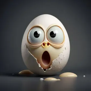 🤩 uovo, sorpresa, cartone animato, scioccato, divertente, carino, emoji telegram sticker