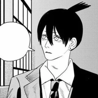 😔 Aki Hayakawa Chainsaw Man 早川秋, 电锯人, 动漫, 漫画, 角色 whatsapp sticker