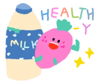 🍼 HEALTHY
MILK Milch, gesund, Erdbeere, Getränk, Essen whatsapp sticker