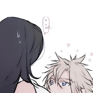 🥢 Cloud Strife Final Fantasy VII anime, video game, tifa, cloud, final fantasy, heart, love telegram sticker