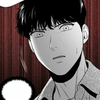 💸 Mann, Gesicht, Ausdruck, Monochrom, Schwarzweiß, Schockiert, Anime, Manga telegram sticker
