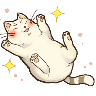 ☺️ chat, joyeux, mignon, animal, joueur, autocollant, chat blanc telegram sticker