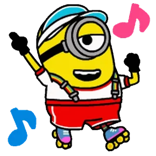 🍋 Minion Minion, Rollschuhlaufen, Tanzen, Comicfigur telegram sticker