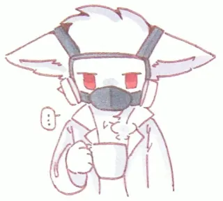 ☕️ ... animal, gas mask, cute, white, cup telegram sticker