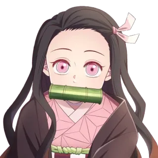 🙂 Nezuko Kamado Demon Slayer Anime, Nezuko, Demon Slayer, Süß, Bambus telegram sticker
