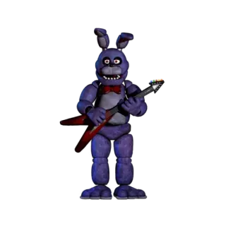 🌟 Bonnie Five Nights at Freddy's animatronic, rabbit, purple, guitar, Bonnie, FNAF, Five Nights at Freddy's telegram sticker