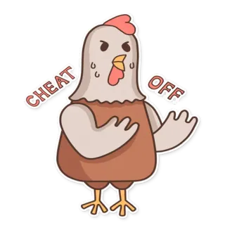 😡 CHEAT OFF ayam, kartun, contekan, sekolah, ujian, meme telegram sticker