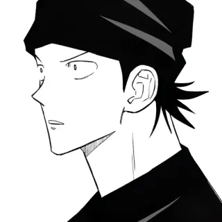 😐 mężczyzna, czapka, anime, manga, portret, ilustracja whatsapp sticker