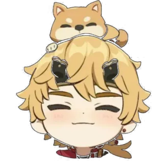 😉 Thoma Genshin Impact Anime, Dibujos animados, Genshin Impact, Thoma, Perro, Chibi, Lindo telegram sticker