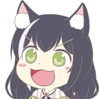 😃 cat, anime, manga, cute, chibi, ears, cartoon telegram sticker