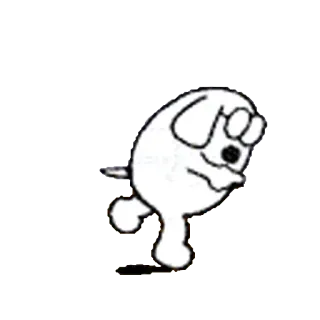 👈 dog, cartoon, drawing, animal, white telegram sticker