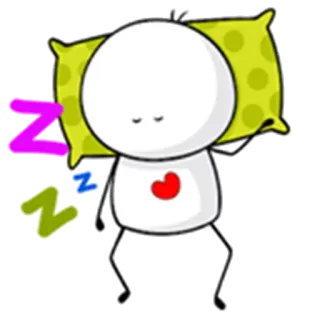 💤 sen, śpiący, zmęczony, kreskówka, poduszka telegram sticker