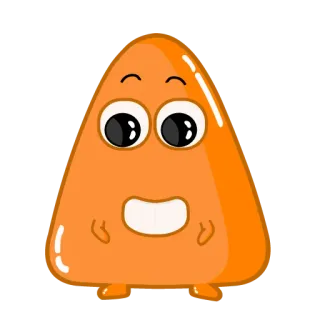 😁 dễ thương, màu cam, hoạt hình, nhân vật, giọt telegram sticker