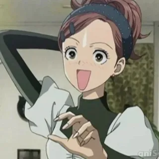 😅 Anime, Phụ nữ, Nụ cười, Vui vẻ, Hoạt hình, Biểu cảm telegram sticker