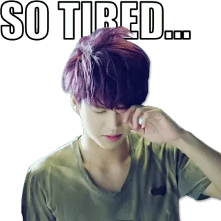 😴 SO TIRED... 피곤한, 졸린, 지친, 사람, 슬픈 telegram sticker