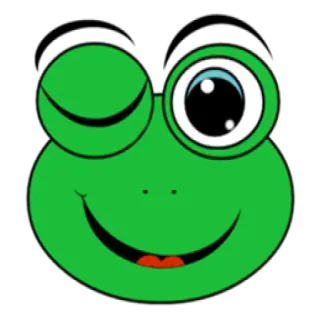 😟 rana, dibujos animados, animal, verde, lindo, kawaii telegram sticker