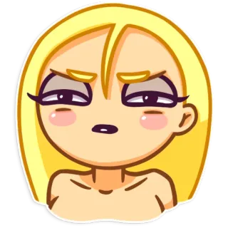 😤 emoji, cartoon, sticker, blonde, face, expression telegram sticker