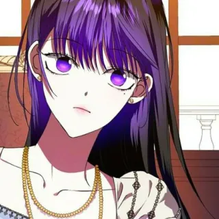 🔮 gadis anime, rambut ungu, karakter, wanita, manga, seni telegram sticker