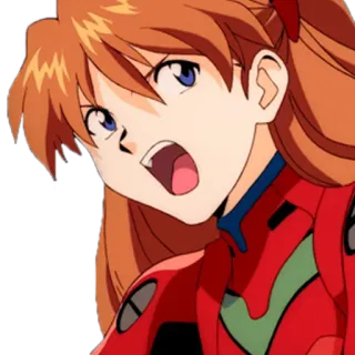 😤 Asuka Langley Soryu Neon Genesis Evangelion Anime, Asuka, Evangelion, Dessin animé, Personnage whatsapp sticker