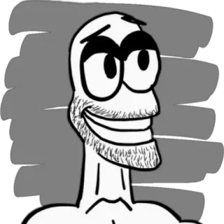 🗿 dessin animé, illustration, personnage, sourire, barbe telegram sticker
