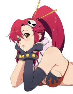 🙇 Yoko Littner Tengen Toppa Gurren Lagann anime, red hair, bikini, skull, girl telegram sticker
