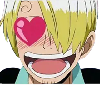 😍 Sanji One Piece Anime, Cinta, Hati, Sanji, One Piece, Kartun, Lucu whatsapp sticker